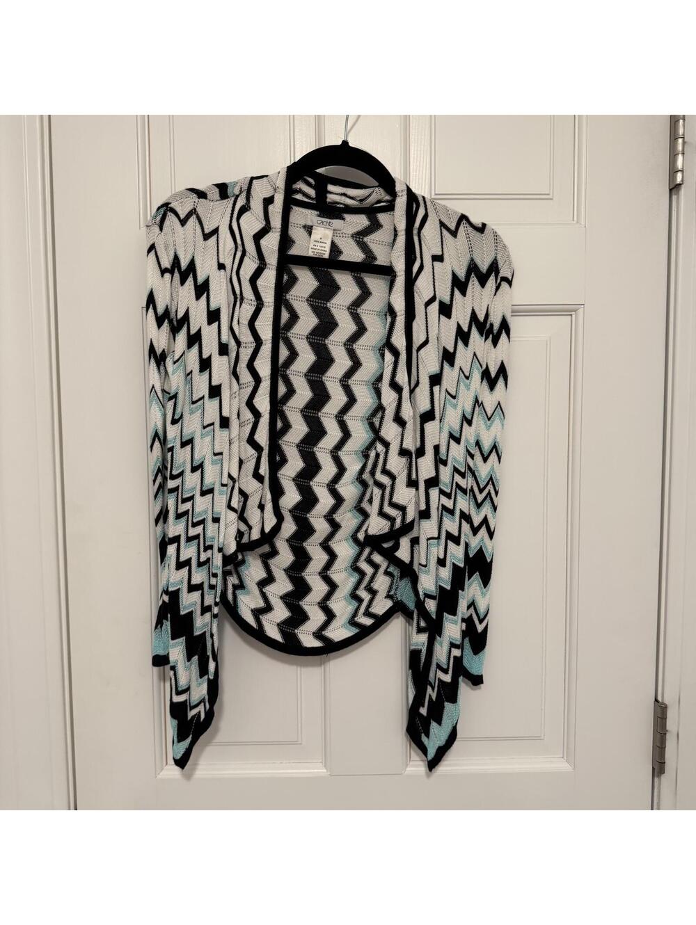 Cache Medium Chevron Pattern Open Front Cardigan - Picture 3 of 5
